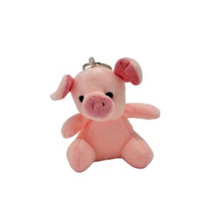Chaveiro de pelúcia de porquinho rosa