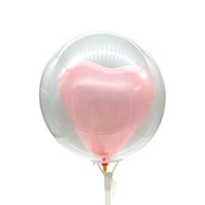 Balão de coração Rosa dentro do balão Bubble