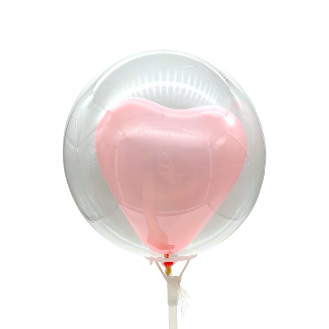 Balão de coração Rosa dentro do balão Bubble