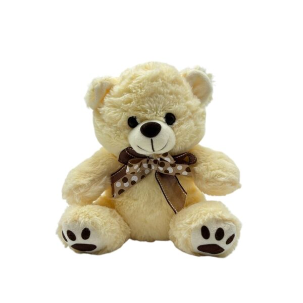 Pelúcia de Urso Branco com dois laços no fundo branco