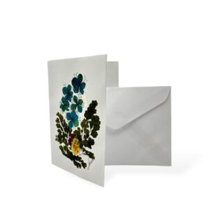 Carta de presente artesanal grande com flores naturais