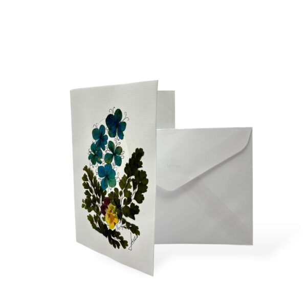 Carta de presente artesanal grande com flores naturais